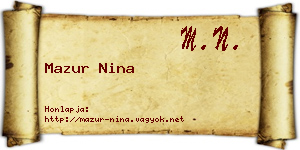 Mazur Nina névjegykártya